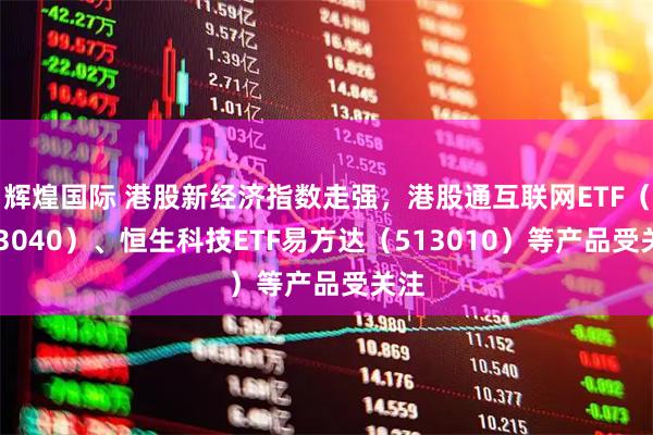 辉煌国际 港股新经济指数走强，港股通互联网ETF（513040）、恒生科技ETF易方达（513010）等产品受关注