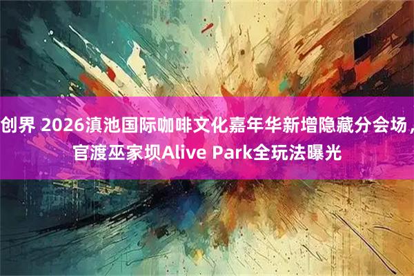 创界 2026滇池国际咖啡文化嘉年华新增隐藏分会场，官渡巫家坝Alive Park全玩法曝光